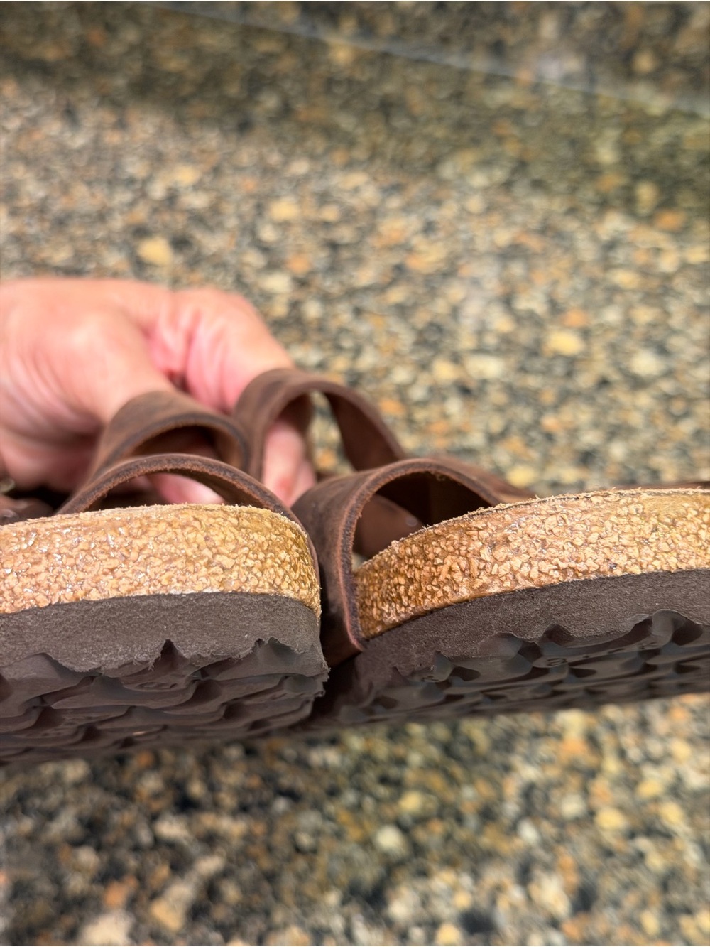 Brown Double Buckle Leather Sandals Mens 9 - Picture 10 of 11